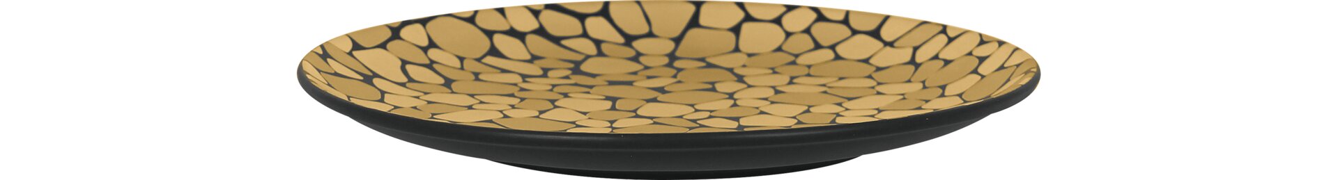 Coupteller flach 240 mm schwarz / gold