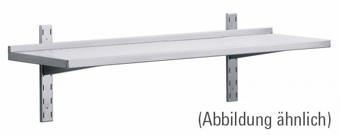 1 Wandbord mit Wandkonsolen 30 mm Aufkantung 800 x 400  mm