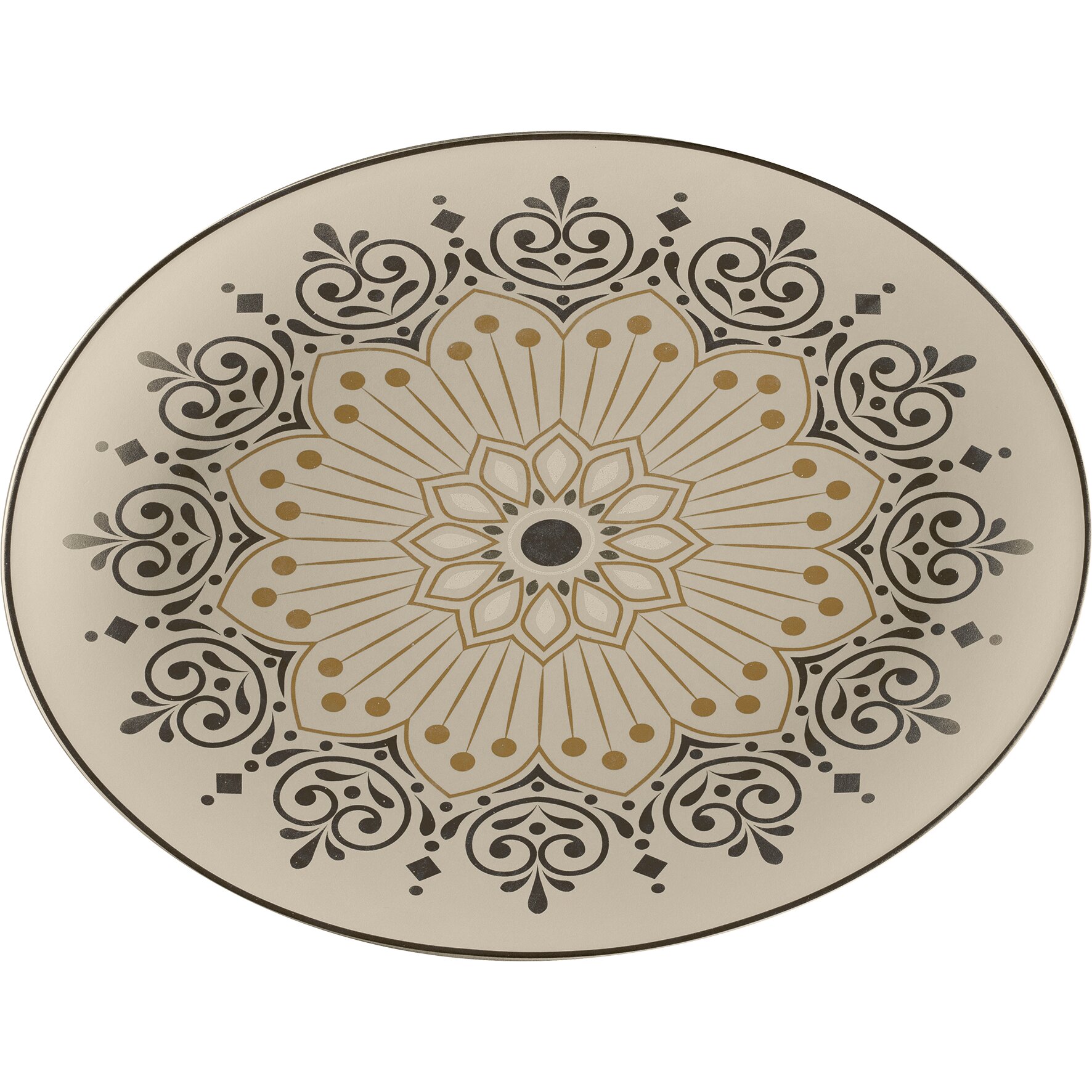 Platte oval 360 x 270 x 35 mm Argila Cartagena