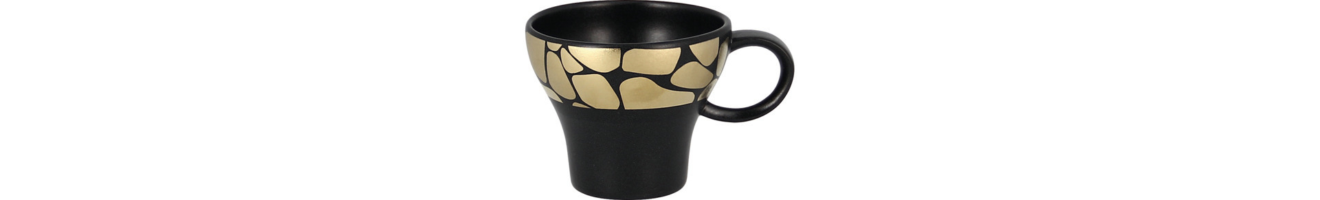 Espressotasse 0,09 l schwarz / gold