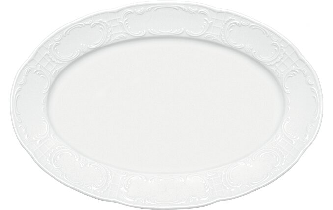 Platte oval mit Fahne 360 x 241 mm