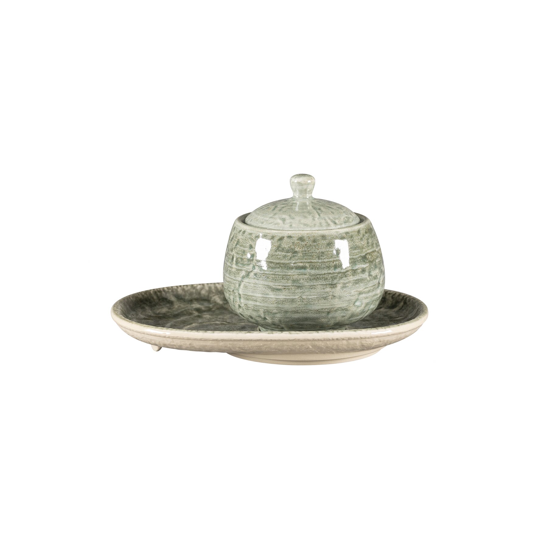 Untertasse oval 190 x 140 mm Sage green Krush Sage Green