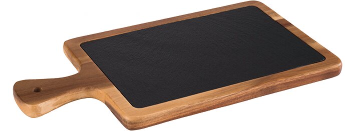 Servierbrett 2-tlg. 340 x 180 x 20 mm Akazienholz / Naturschiefer