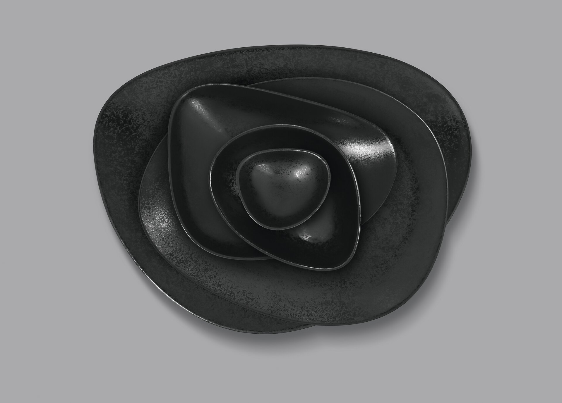 Teller flach shaped 330 x 250 mm schwarz