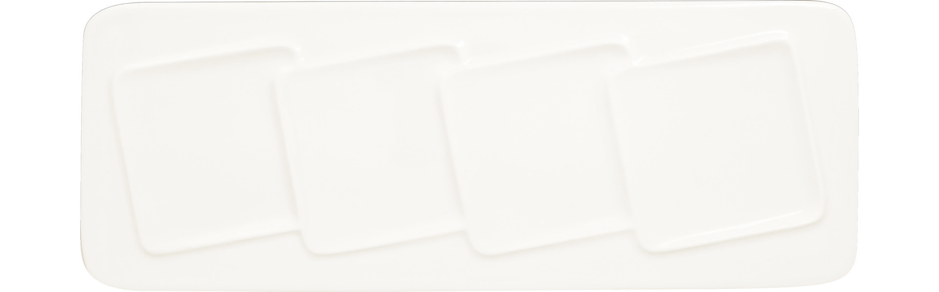 Teller rechteckig mit 4 Zonen create 370 x 140 mm plain-white