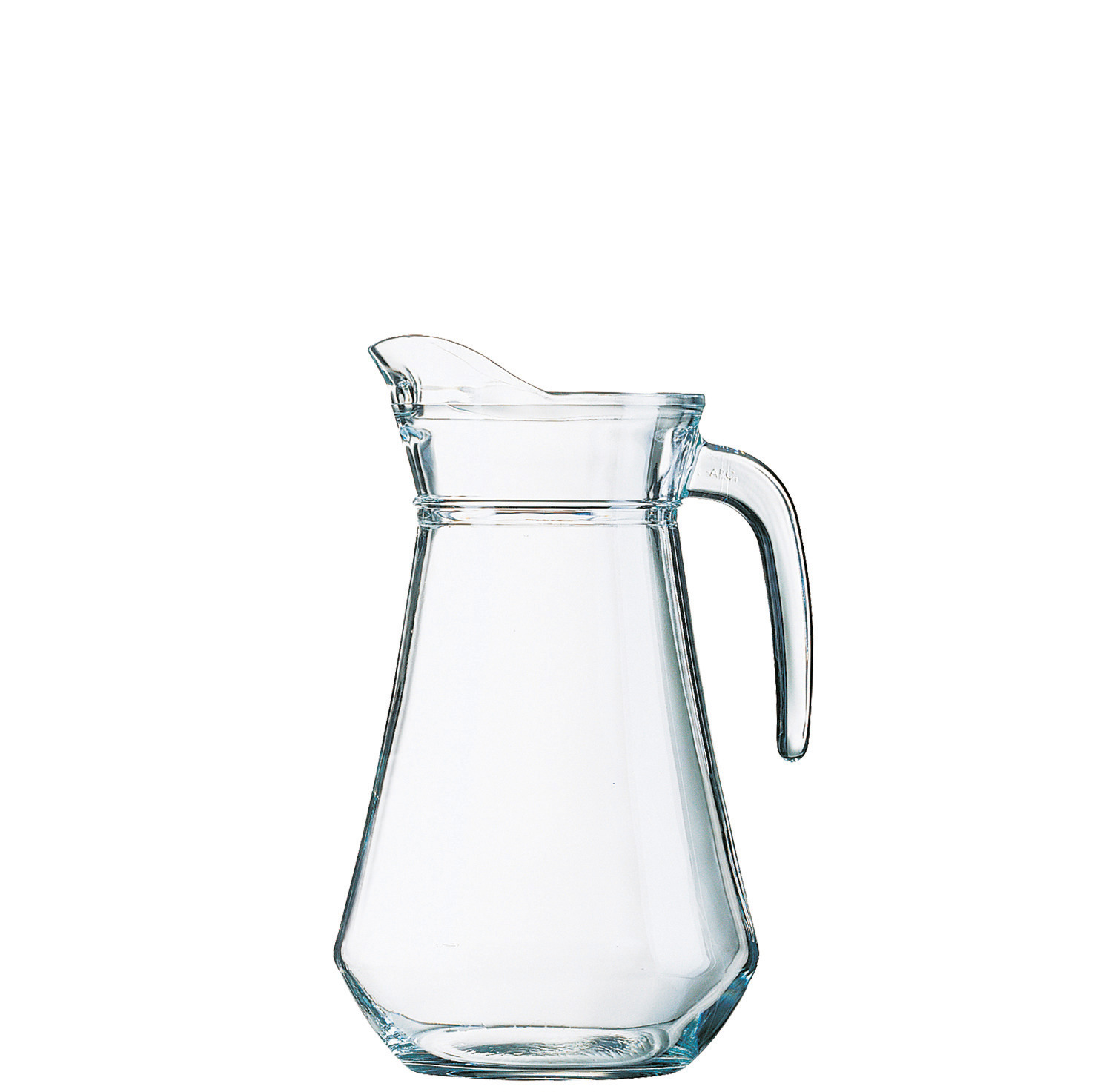 Glaskrug mit Henkel 142 mm / 1,60 l transparent