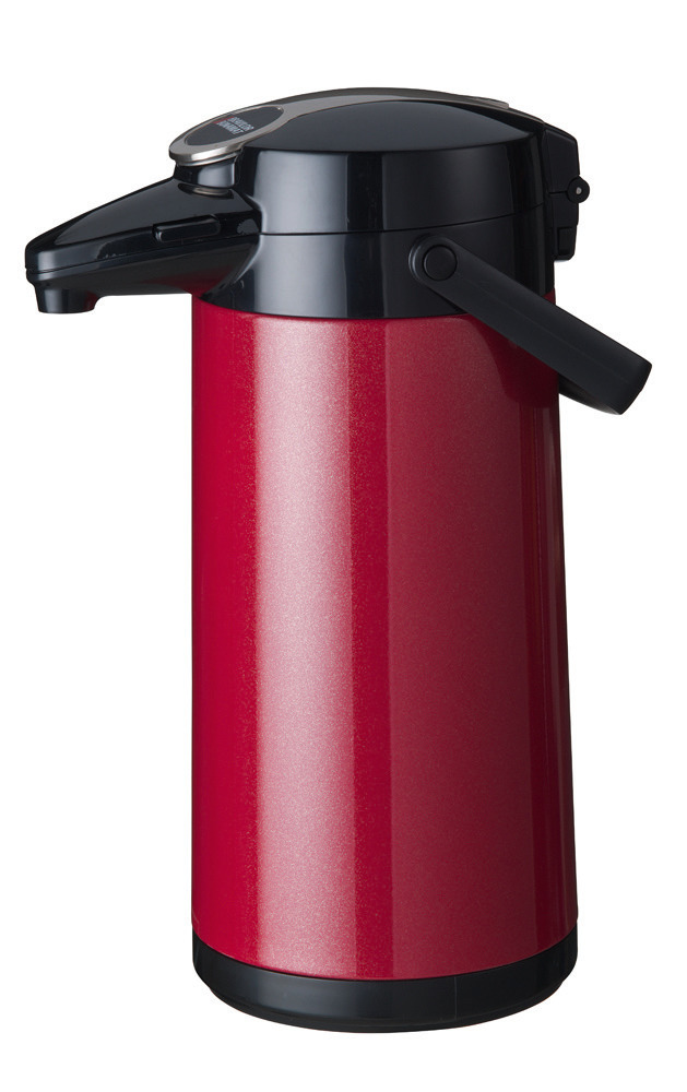 Isolierkanne Furento 2,20 l / mit  Druckhebel / mit Edelstahlzylinder rot