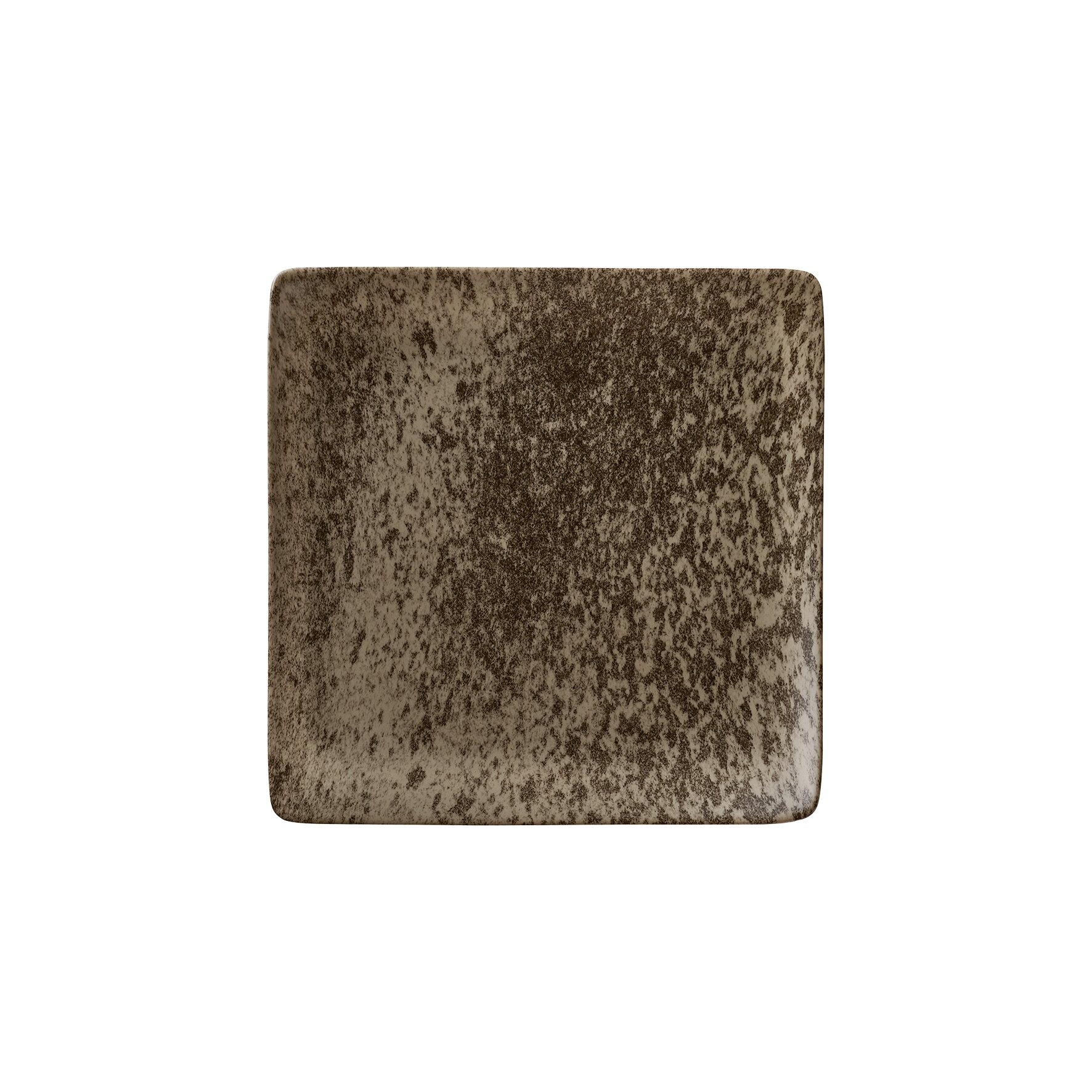 Teller flach quadratisch 215 x 215 mm dark brown