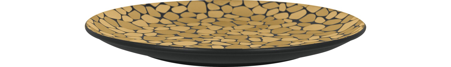 Coupteller flach 270 mm schwarz / gold