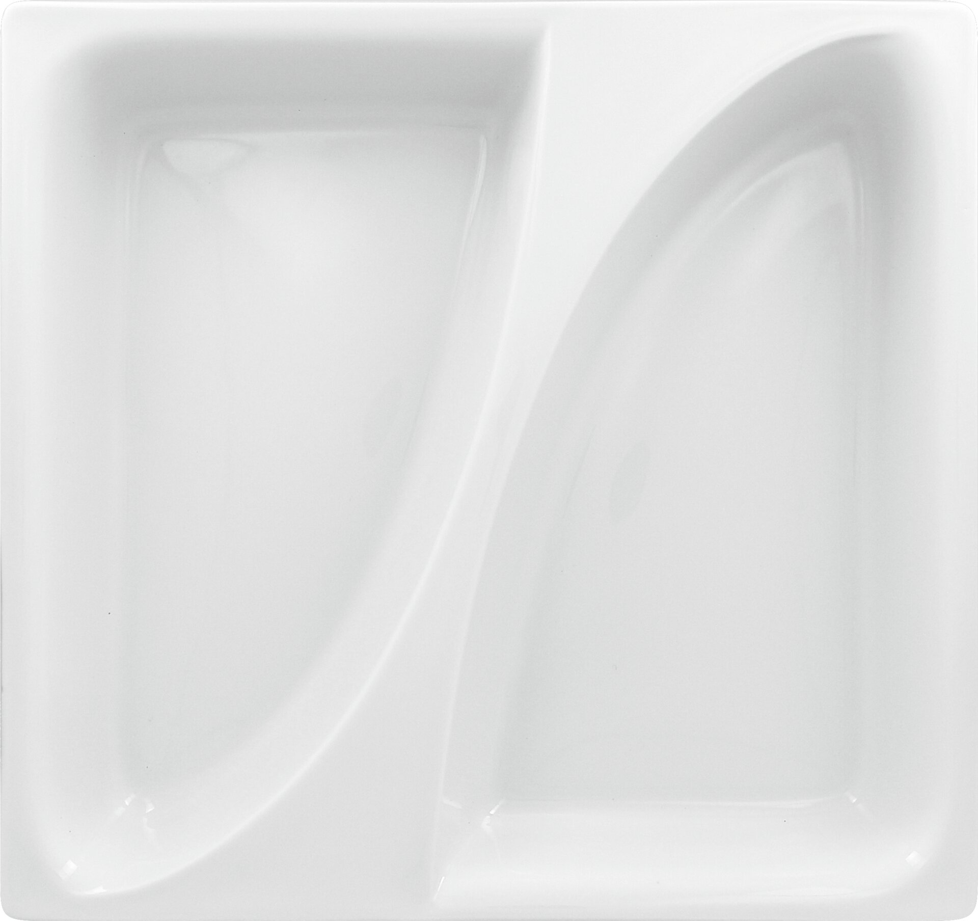 GN-Schale GN 2/3 geteilt 354 x 325 x 65 mm plain-white Zamma