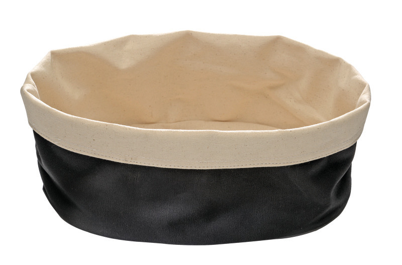 Brottasche oval 200 x 150 x 70 mm Baumwolle beige / schwarz