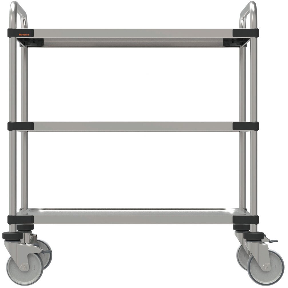Servierwagen 850 / 3 Borde montiert / verzinkte Rollen