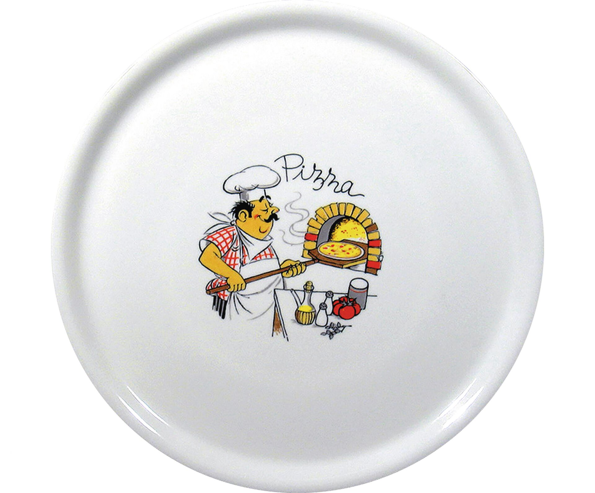 Pizzateller 310 mm Motiv "Pizzabäcker" Napoli White Napoli White