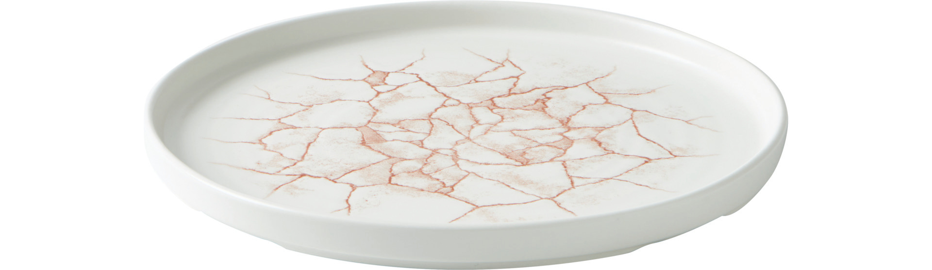 Teller flach mit Steilrand stapelbar 260 mm Kintsugi Coral