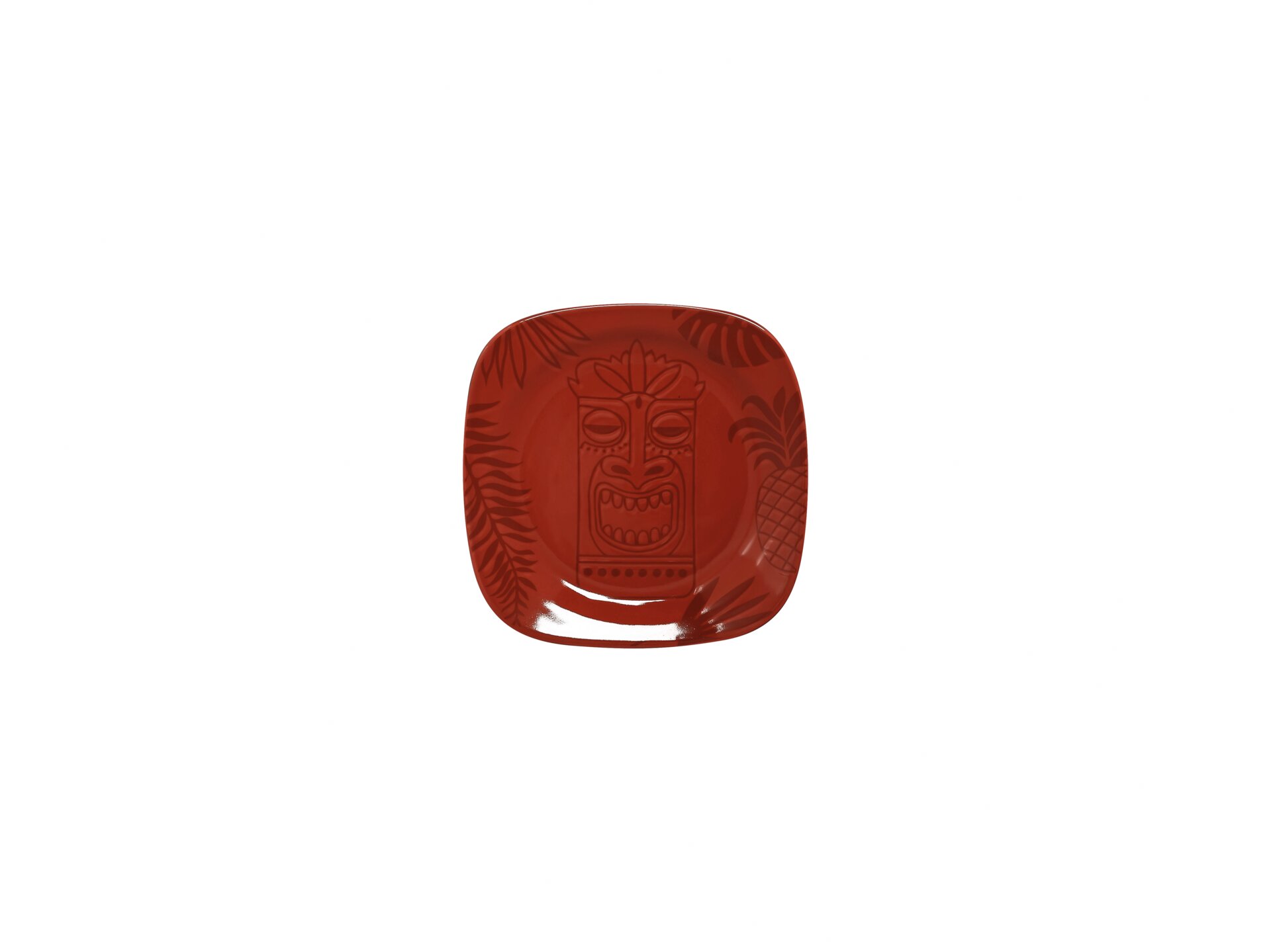 Teller flach quadratisch 140 x 140 mm rot