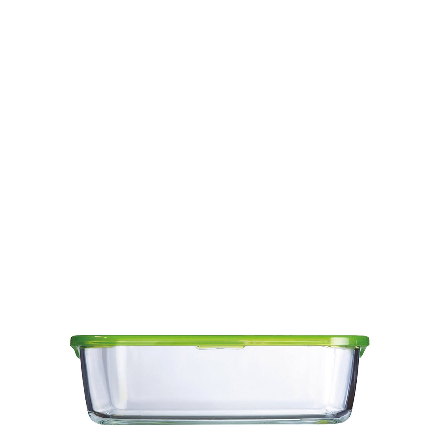 Box 250 x 180 x 75 mm / 1,97 l transparent mit grünem PP Deckel Keep´n