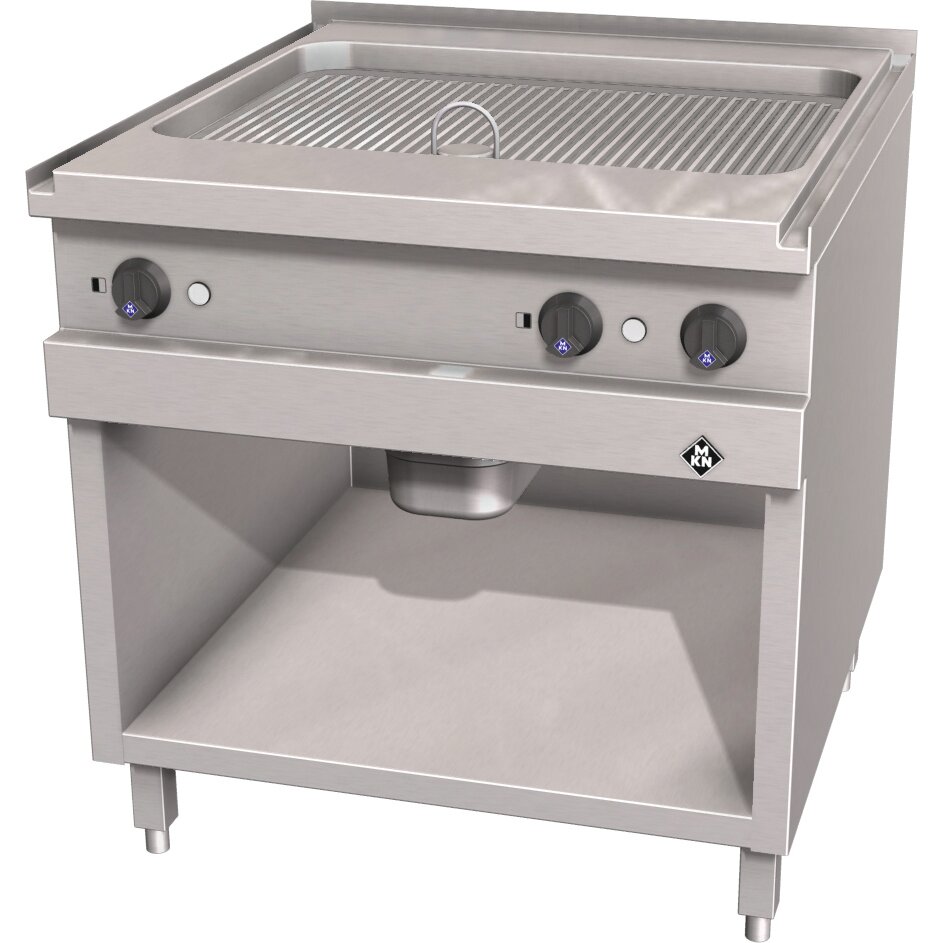 Elektro-Griddleplatte gerillt / 2 Supra CrNi-Stahl / Bratfläche 705 x 545 mm