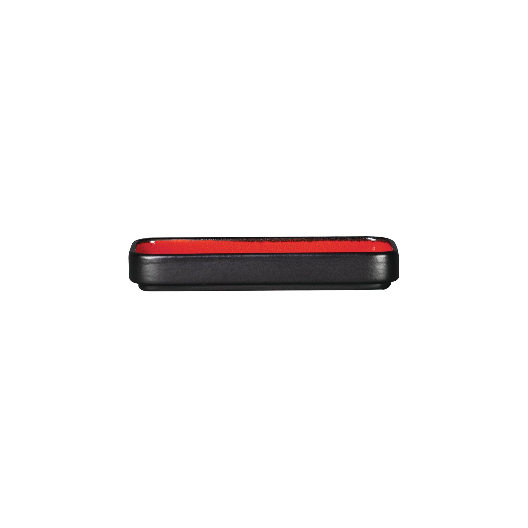 Teller flach rechteckig 160 x 80 mm rot Fractal