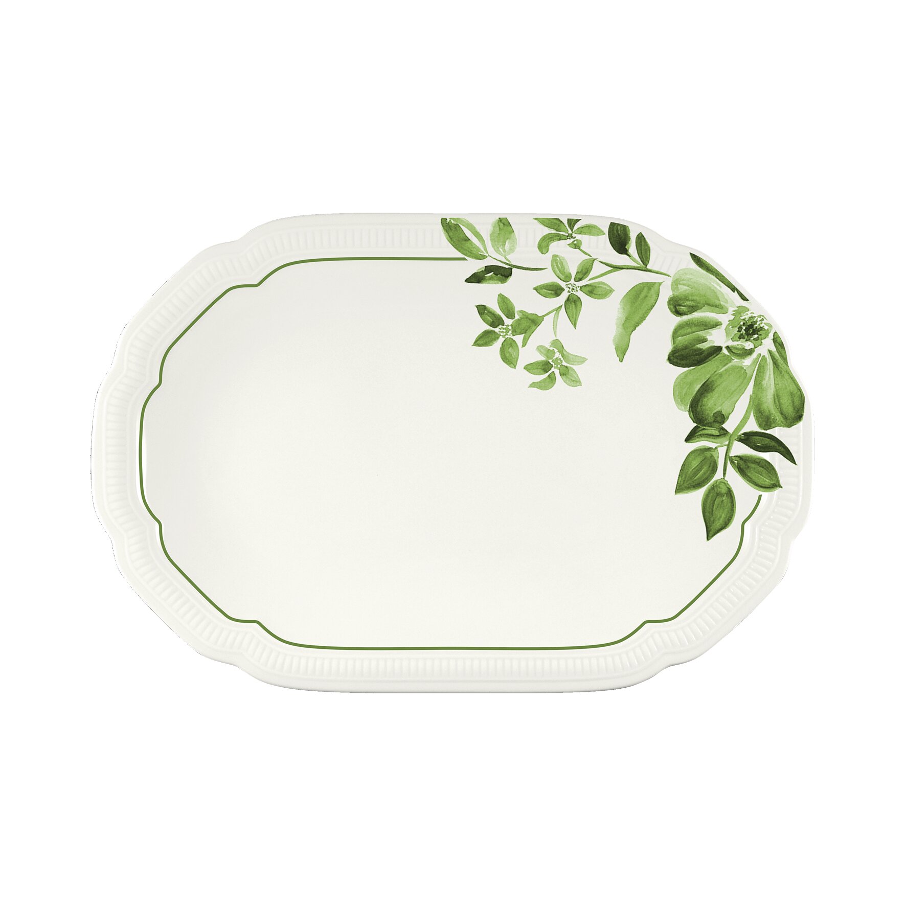 Coupplatte oval mit Relief 239 x 158 mm green Floral Charm