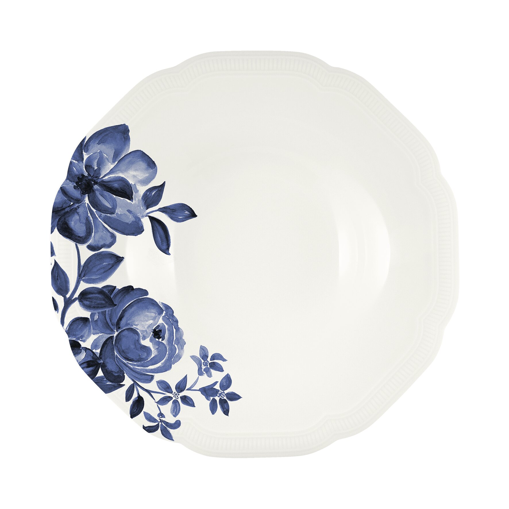Coupteller tief rund mit Relief 241 mm / 0,64 l blue Floral Charm