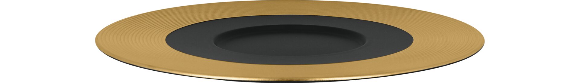 Gourmetteller flach 290 mm schwarz / gold