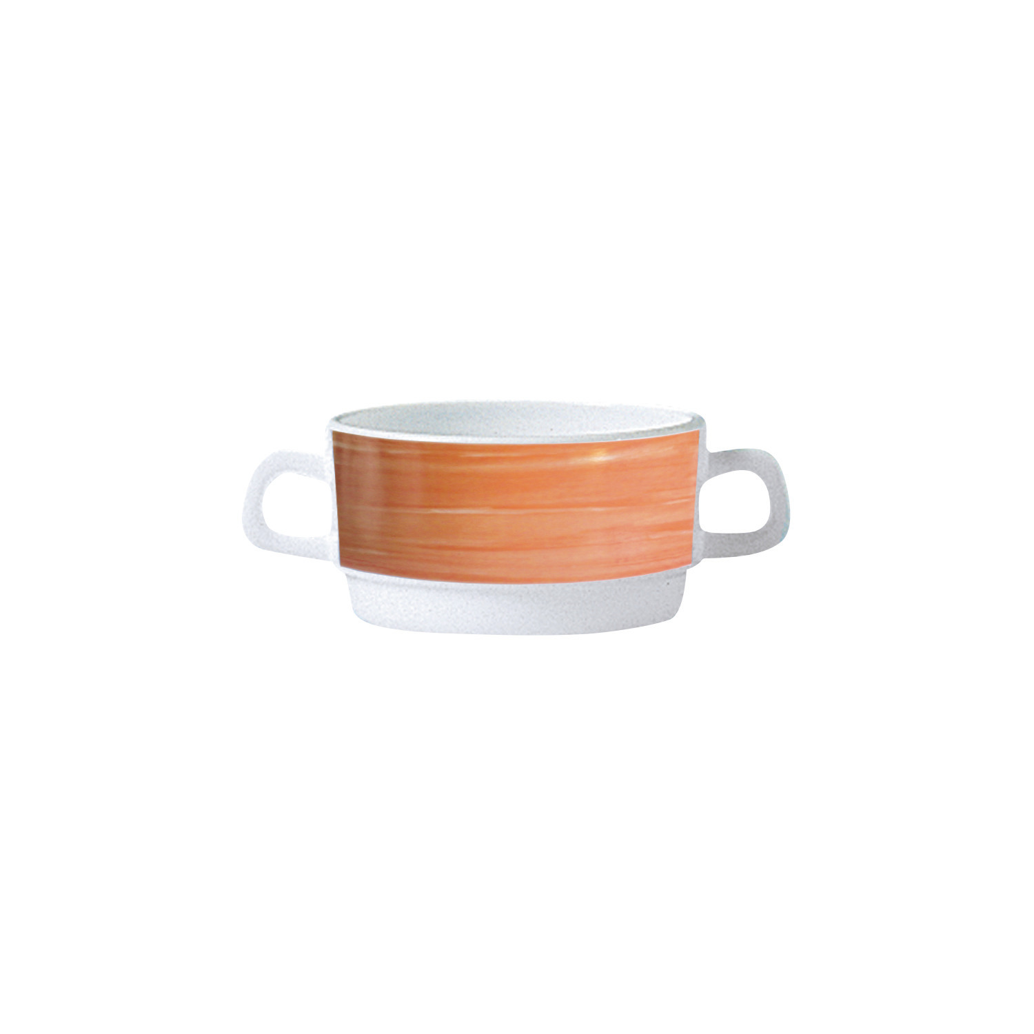 Restaurant Suppentasse mit 2 Henkeln stapelbar 96 mm / 0,32 l orange