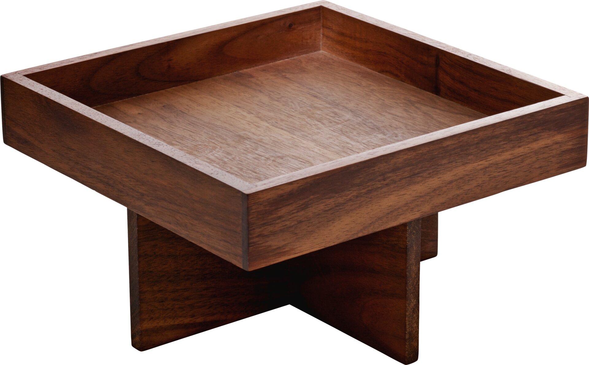 Menage eckig 180 x 180 mm Nussbaum auf Fuß 80 mm Ananti