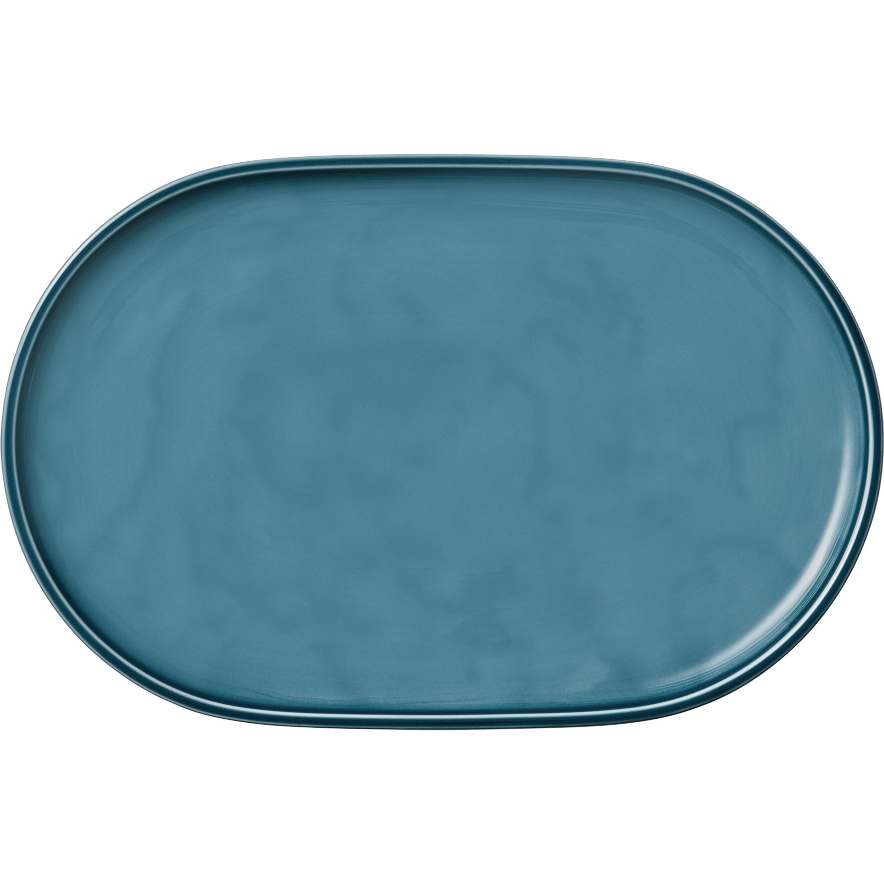 Coupplatte oval 360 x 235 mm petrol
