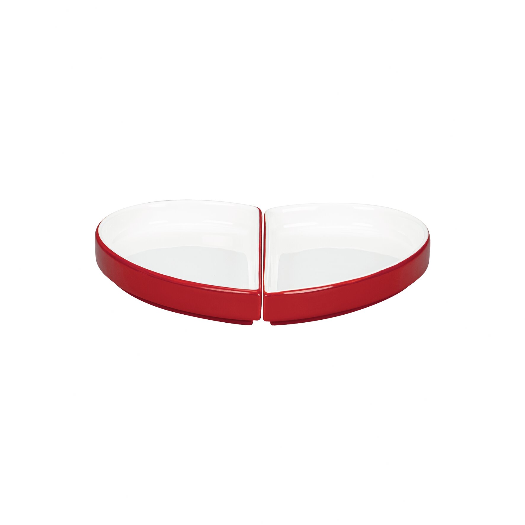 Teller flach ohne Rand / rechte Hälfte 100 x 180 mm / 0,17 l rot Cliché