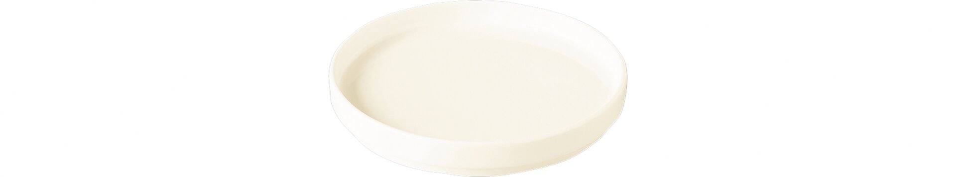 Teller flach ohne Rand 140 mm creme auch als Deckel für Schale NOBW14