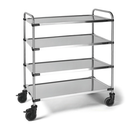 Servierwagen 4 Borden 1000 x 600 mm /  Tragkraft 160 kg / 1070 x 670 x 1260 mm