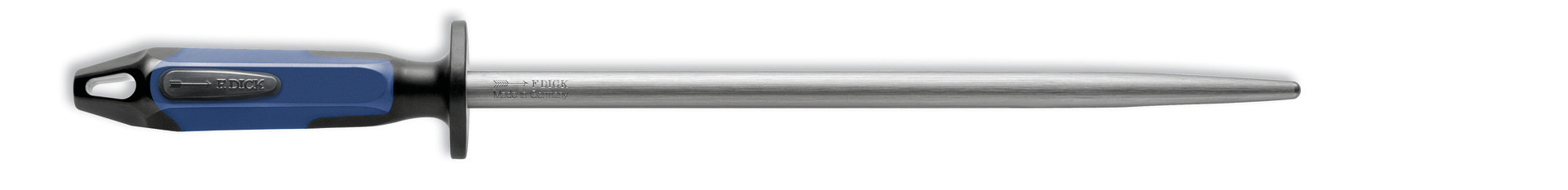 Fleischerwetzstahl rund Klingenlänge 300 mm Standardzug / blauer Griff