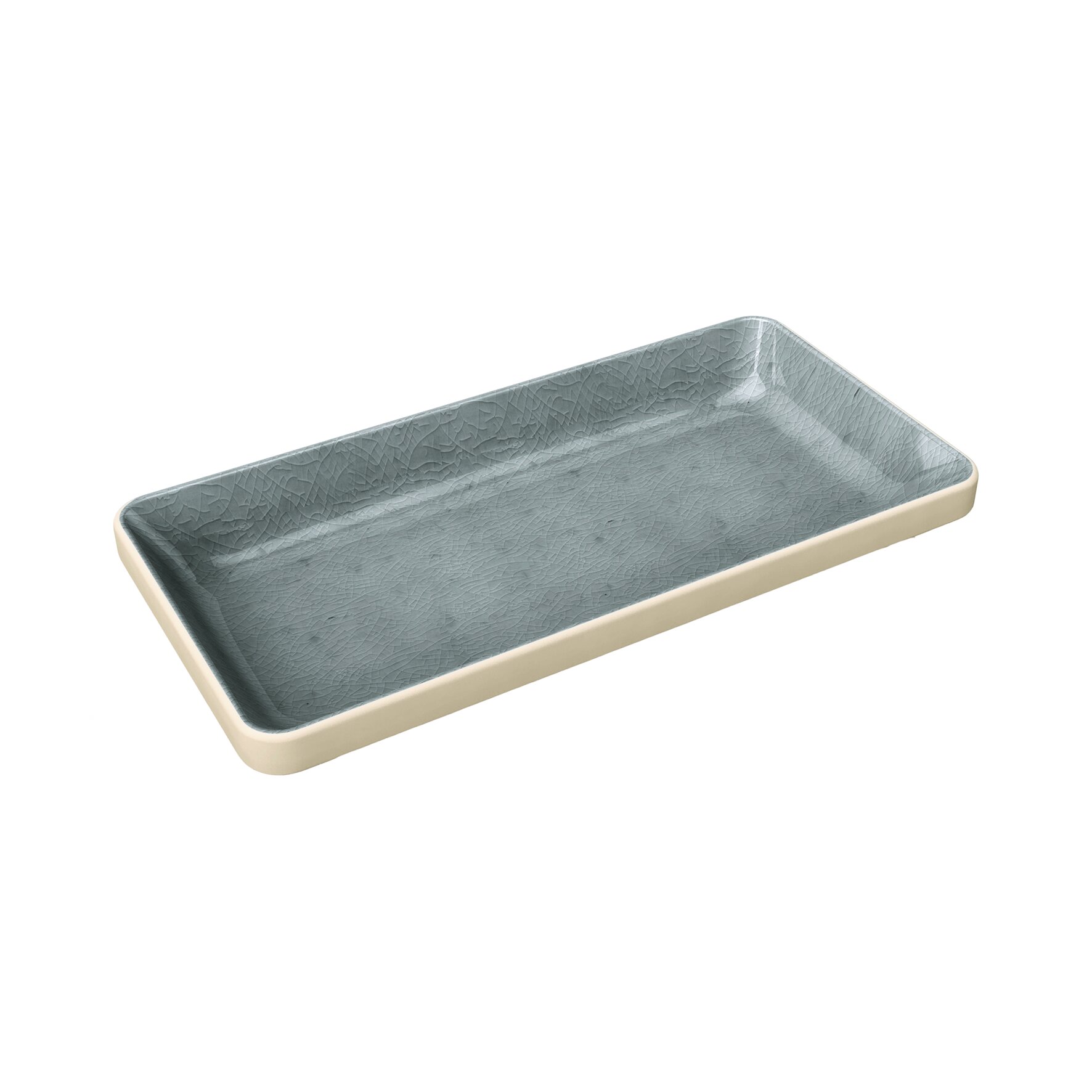Schale flach eckig 180 x 90 mm / 0,18 l grau Nara grau