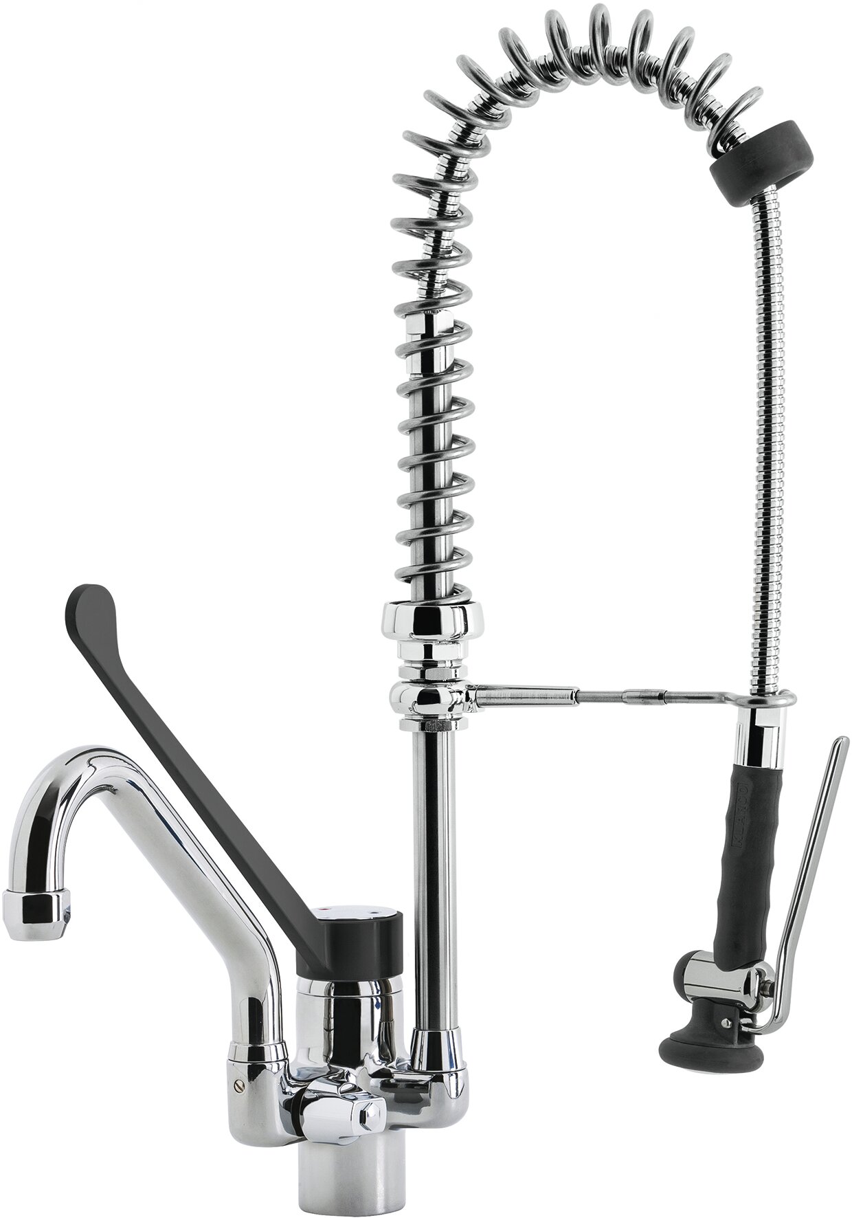 Geschirr-Waschbrause, Ellenbogen-Hebel, Schwenkhahn, Einlochmontage, H 600 mm