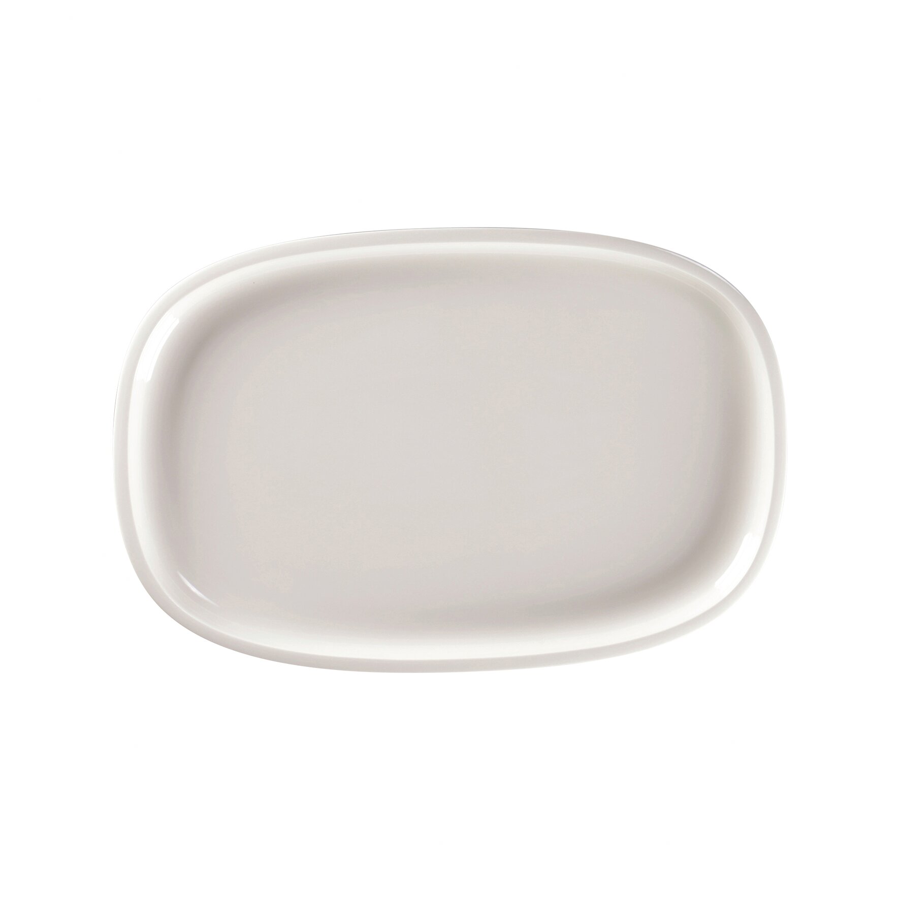Platte oval flach 302 x 200 mm weiß Ease Weiß