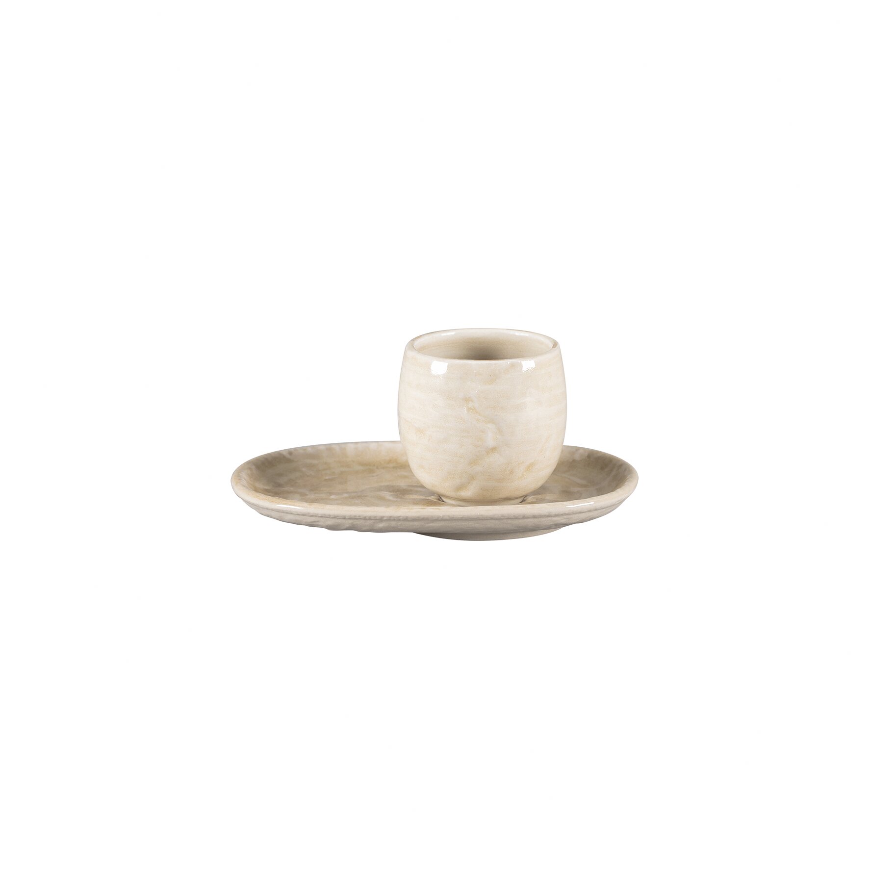 Untertasse oval 150 x 110 mm Vanilla beige Krush Vanilla Beige
