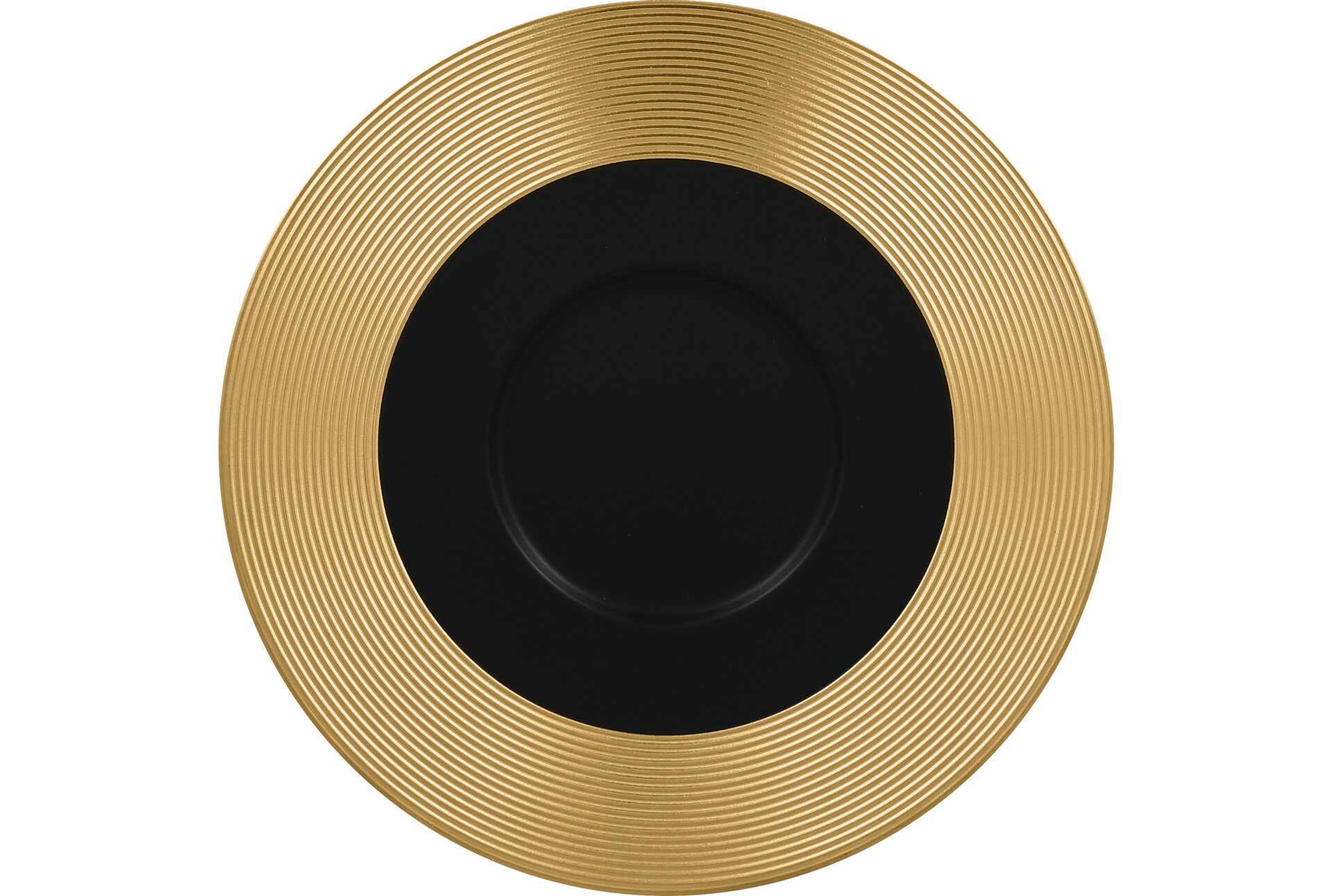 Gourmetteller flach 290 mm schwarz / gold
