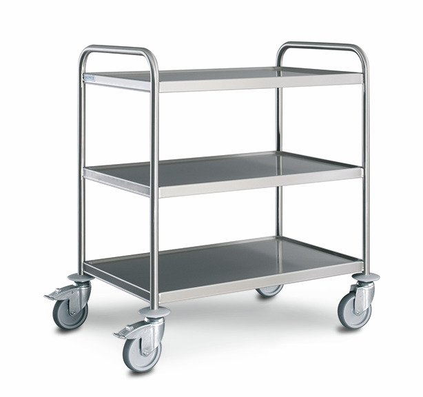 Servierwagen 3 Borde 1000 x 600 mm, mit luftidentischen Rollen