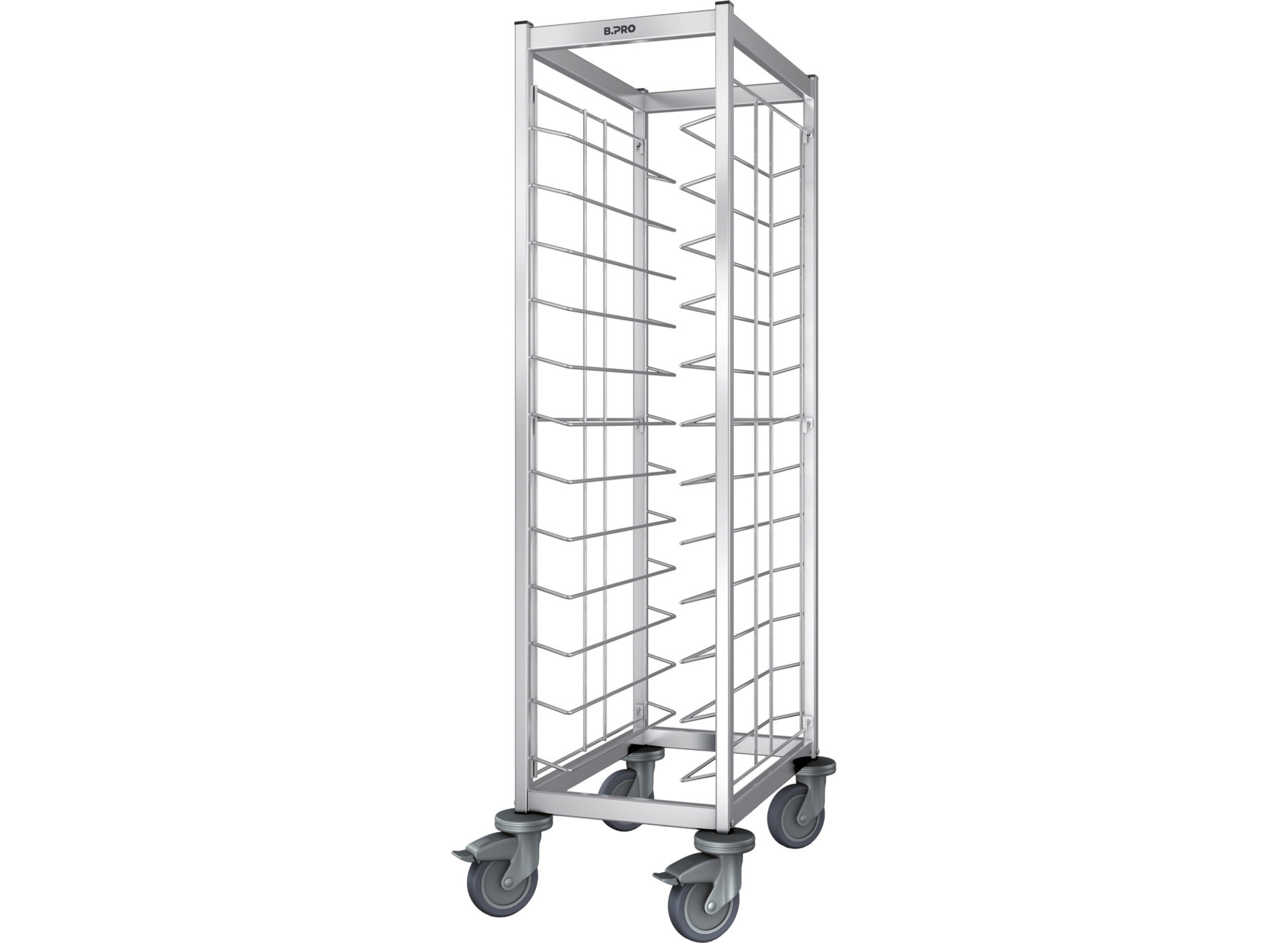 Tablett-Abräumwagen 1-teilig / für 12 GN-Tabletts / mit Kunststoffrollen