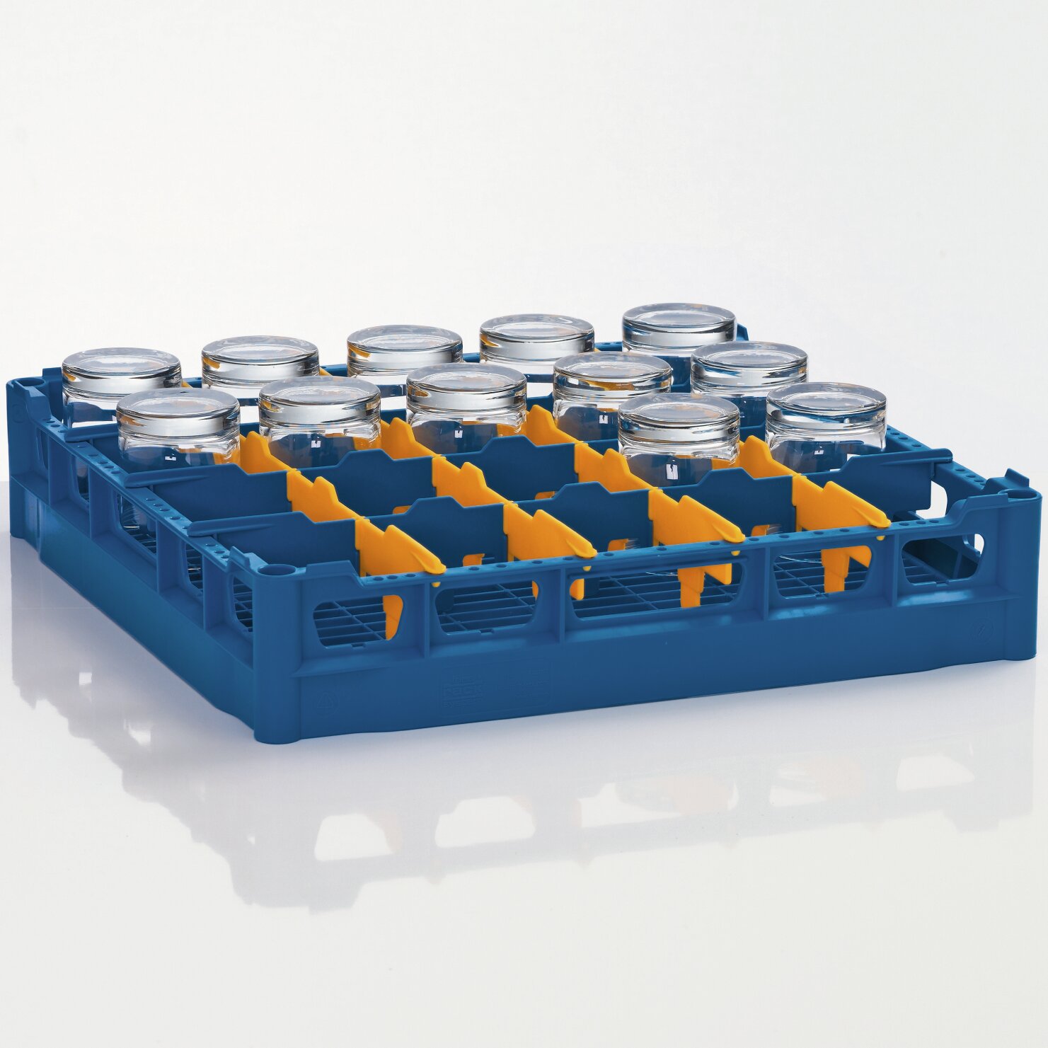 Gläserkorb Kunststoff für 20 Gläser / 500 x 500 mm / max. Glashöhe 70 mm