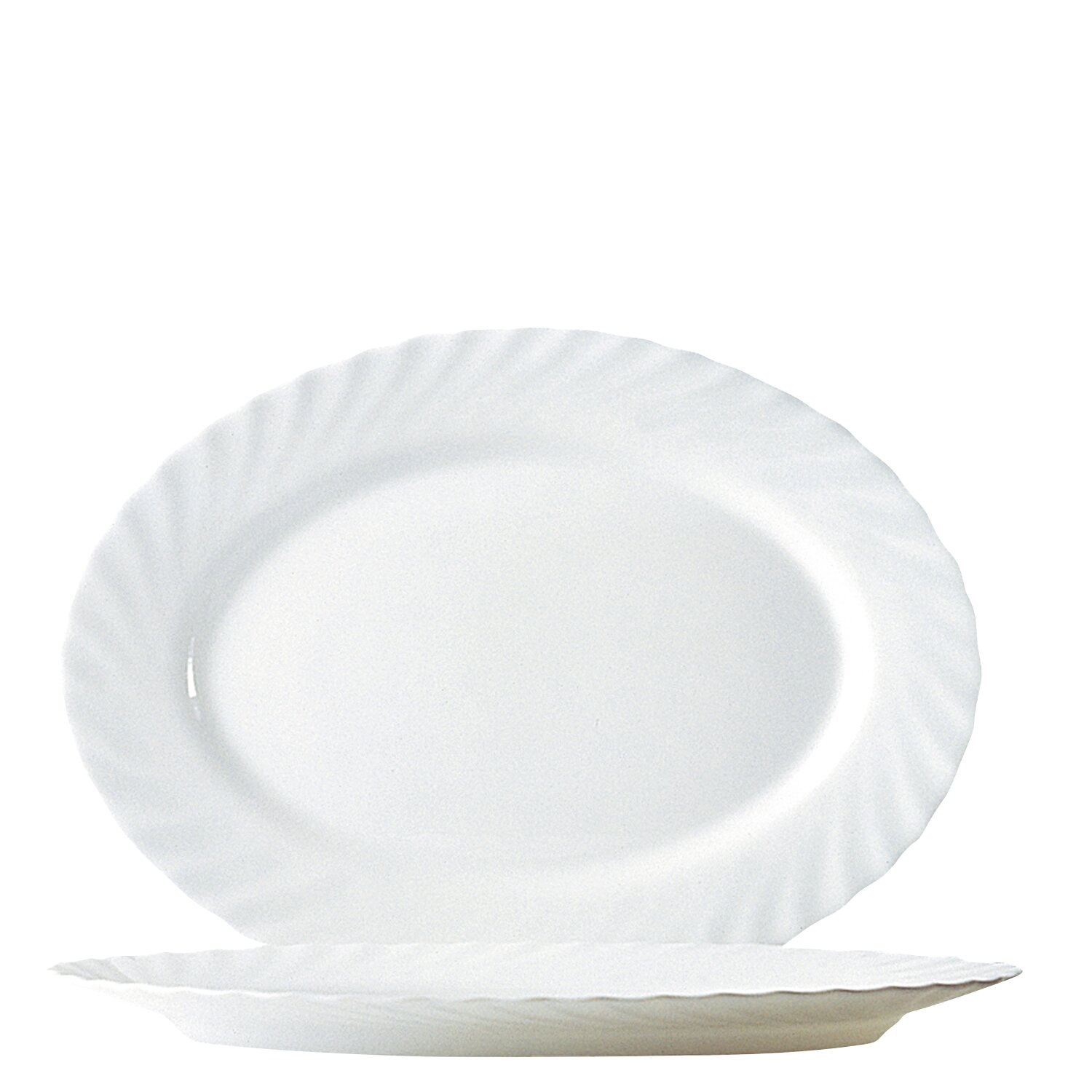 Platte oval 350 x 240 mm uni weiß