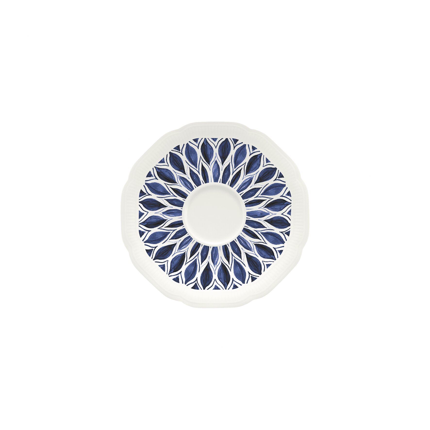 Untertasse rund mit Relief 131 mm blue Floral Charm