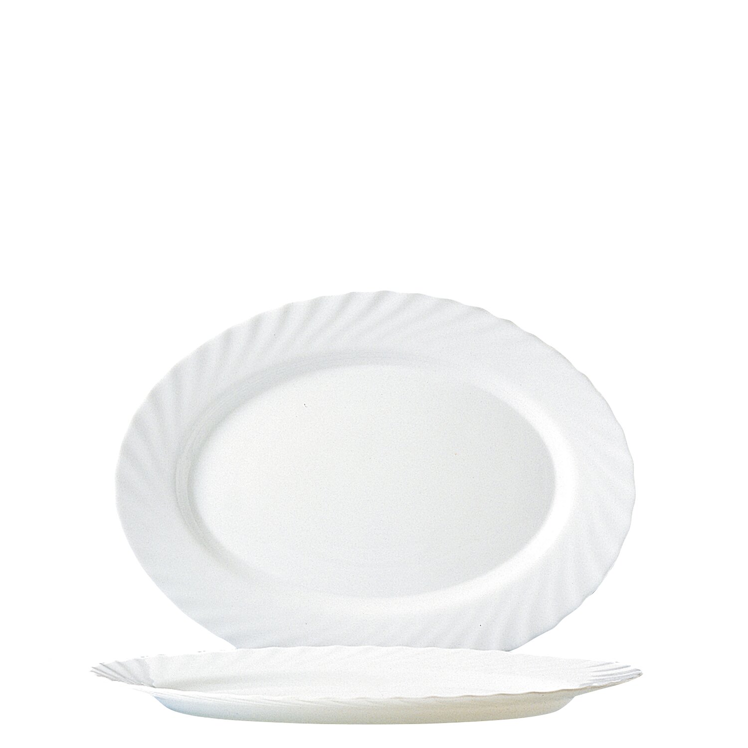 Platte oval 290 x 241 mm uni weiß
