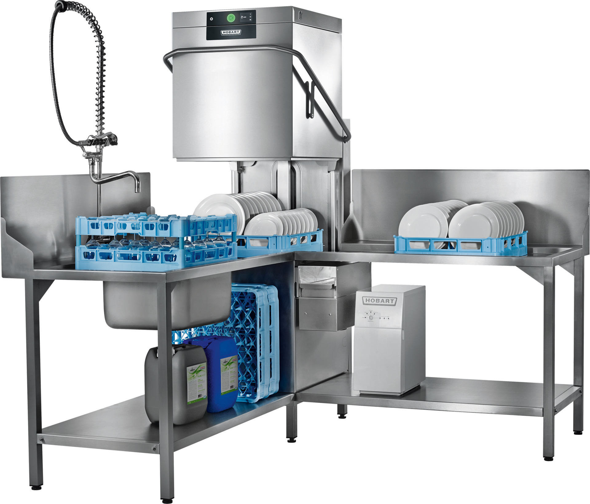 Durchschubspülmaschine PREMAX AUPS-10B mit integrierter Enthärtung 500 x 500 mm