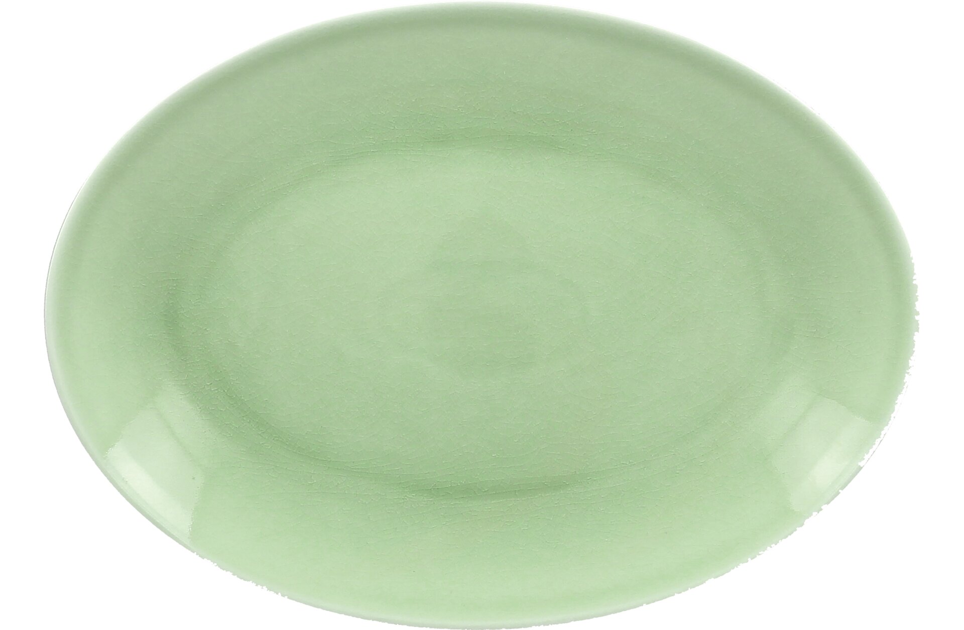 Platte oval 320 x 230 mm plain-green Vintage