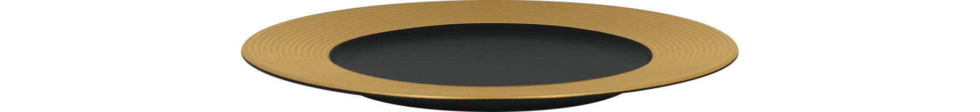 Teller flach 220 mm schwarz / gold