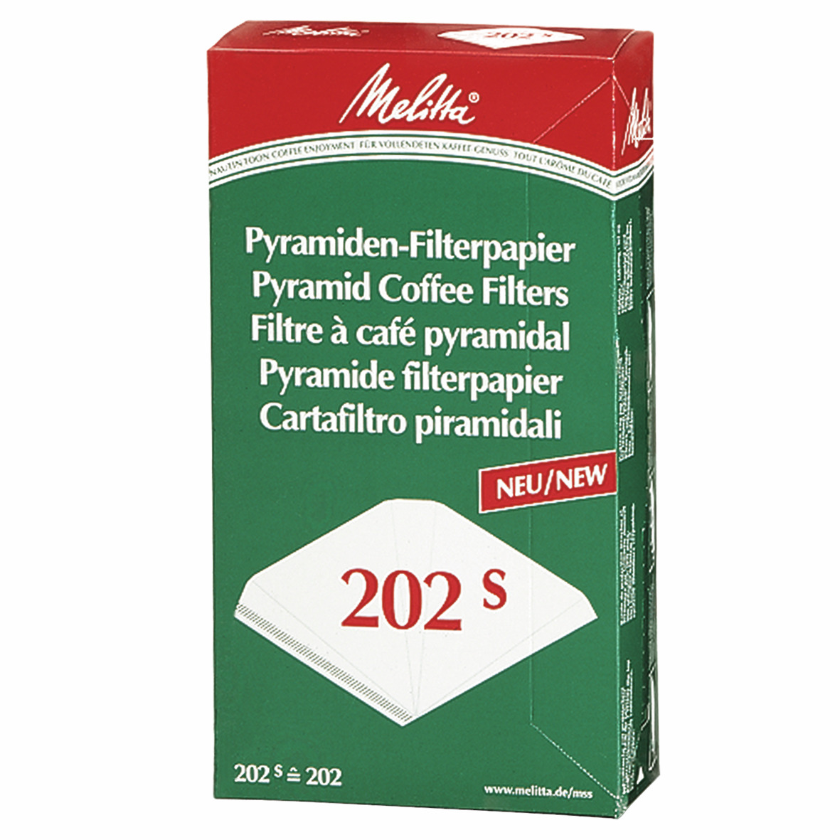 Pyramiden-Filterpapier für Kaffeemaschinen Pa SF 202 S, 100 ST