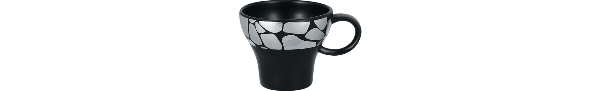 Espressotasse 0,09 l silber / schwarz