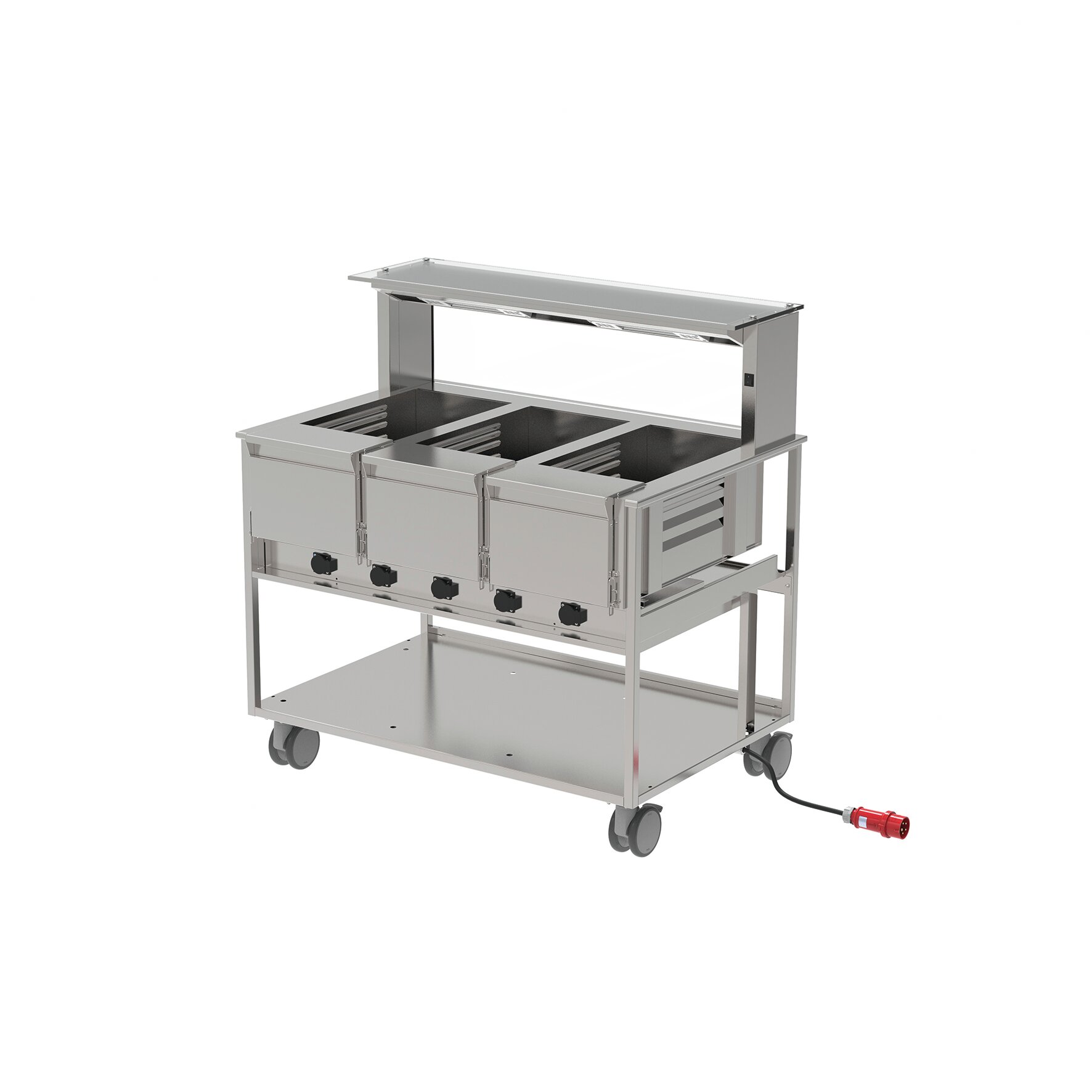 Warmhaltemodul mit Licht/Wärme Aufsatz mit EST 200 mm tief, fahrbar
