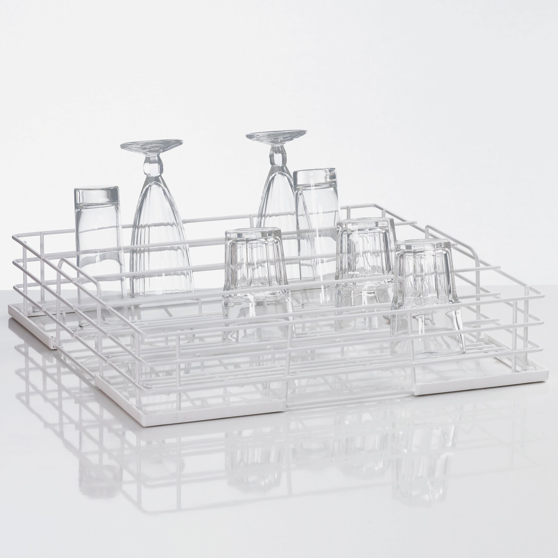 Gläserkorb aus Drahtgitter Größe L 4 Reihen / 500 x 500 x 104 mm